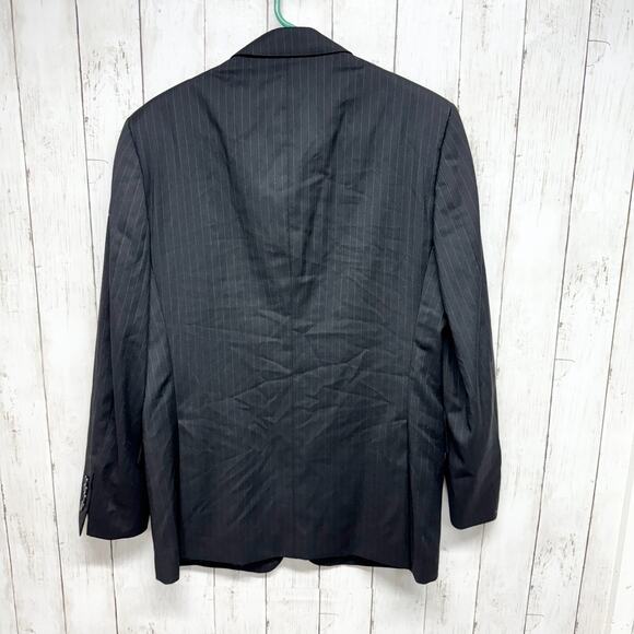 Brooks Brothers Suit Jacket Mens Size 40R Black Single Breasted Striped - Picture 7 of 7